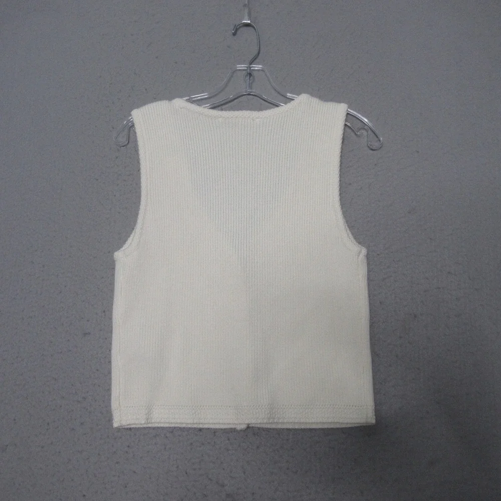 Abercrombie & Fitch Sweater Vest Gold Button Ribbed Nautical Preppy Neutral NWT